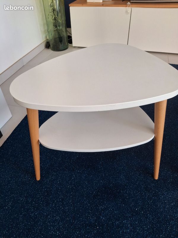 Lot 2 Tables de chevet ou d'appoint scandinave blanc (image 2)