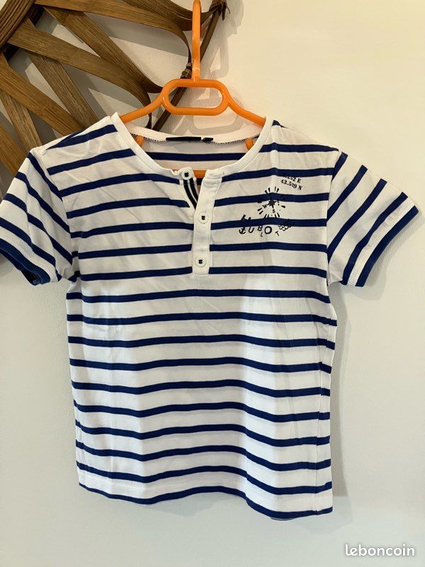T-shirt marinière garçon 8 ans Hublot (image 1)