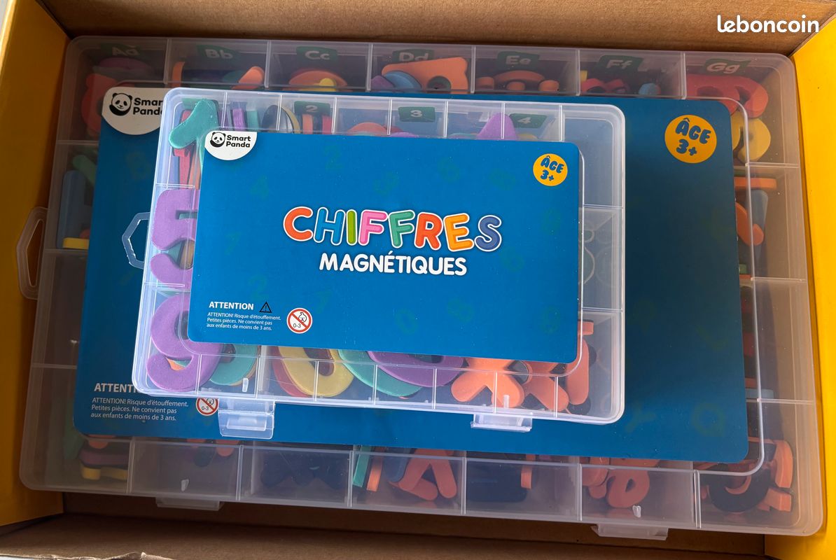 Lettres Et Chiffres Magnétiques Smart Panda - 182 Lettres + 81 Numéros & Symboles - Avec Tableau Magnétique