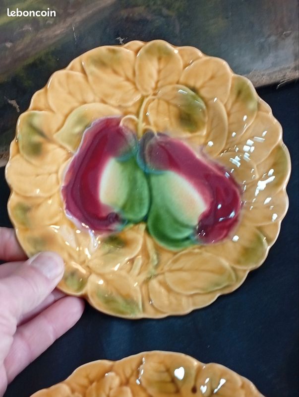Assiette à Dessert Vintage Comptoir De Famille - Figue Vert Céramique - Déco Cuisine