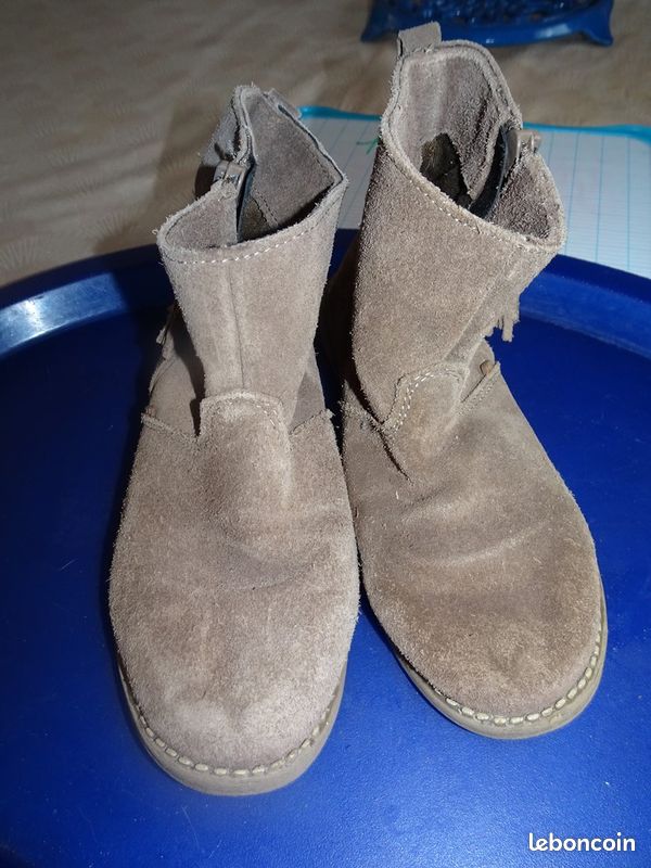 Bottines beige Okaidi cuir p30 (image 2)