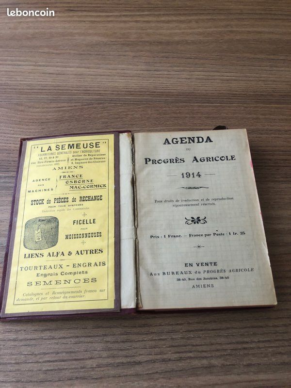 Agenda du Progrès Agricole 1914 (image 5)