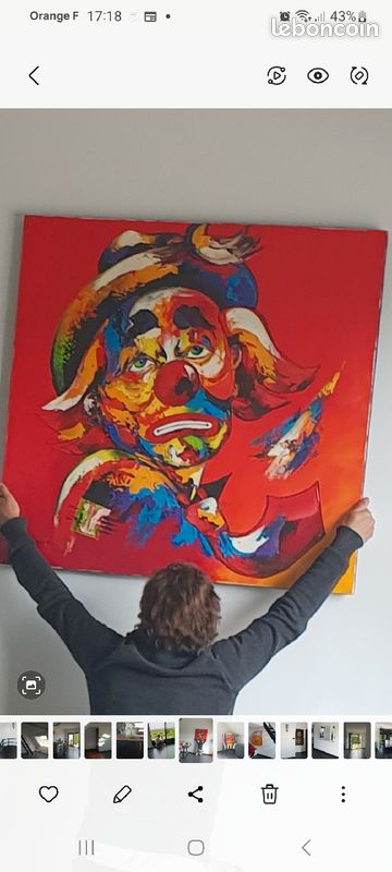 Cadre clown triste signe grangier (image 1)