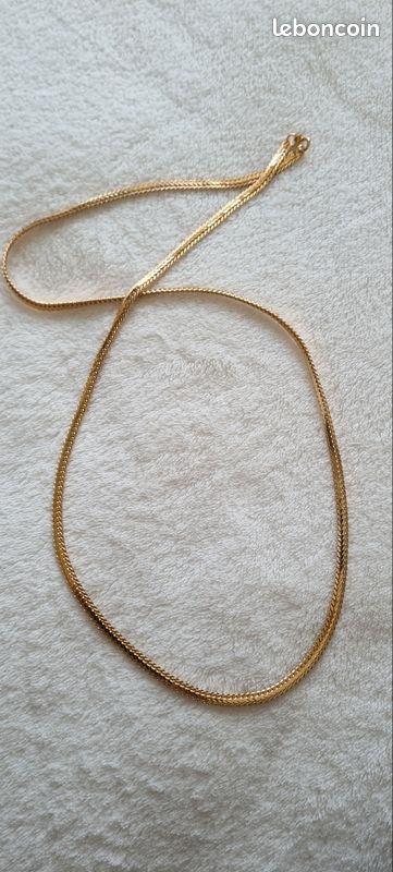 Collier Vintage Plaqué Or Maille Lourde - Longueur 44 Cm, Largeur 7 Mm - Occasion