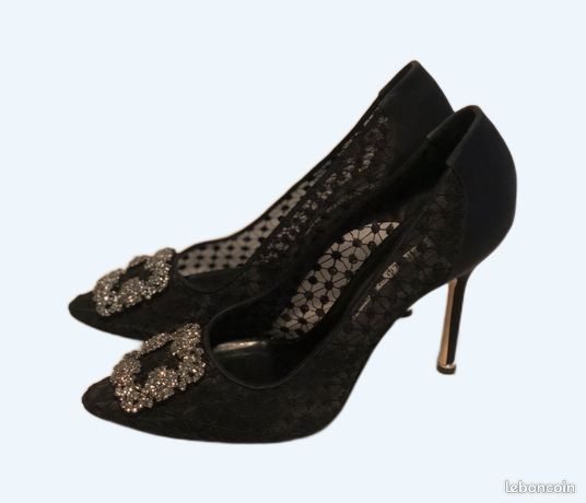Escarpins Manolo Blahnik BB 105 - Talons Hauts Or Et Noir Léopard - Pointure 37 - Neuf (État Impeccable)