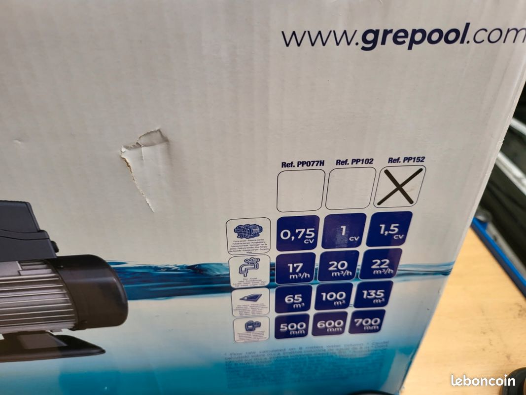 Pompa Filtrazione Piscina GRE PP152 - 1100W, 22m³/h | Per Piscine Fino A 135m³ | Eco-Disegn Conforme - Foto 3