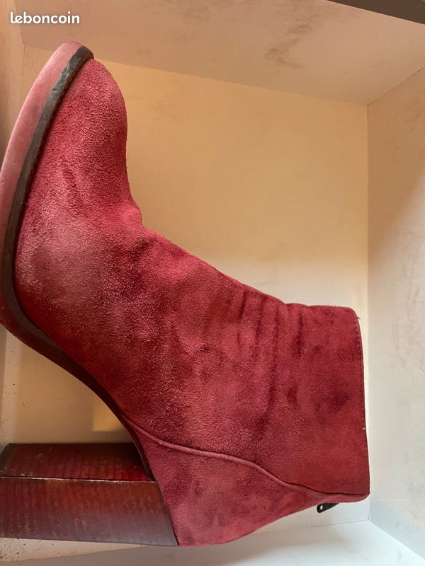 Bottines Minelli en nubuck rose taille 41 (image 2)
