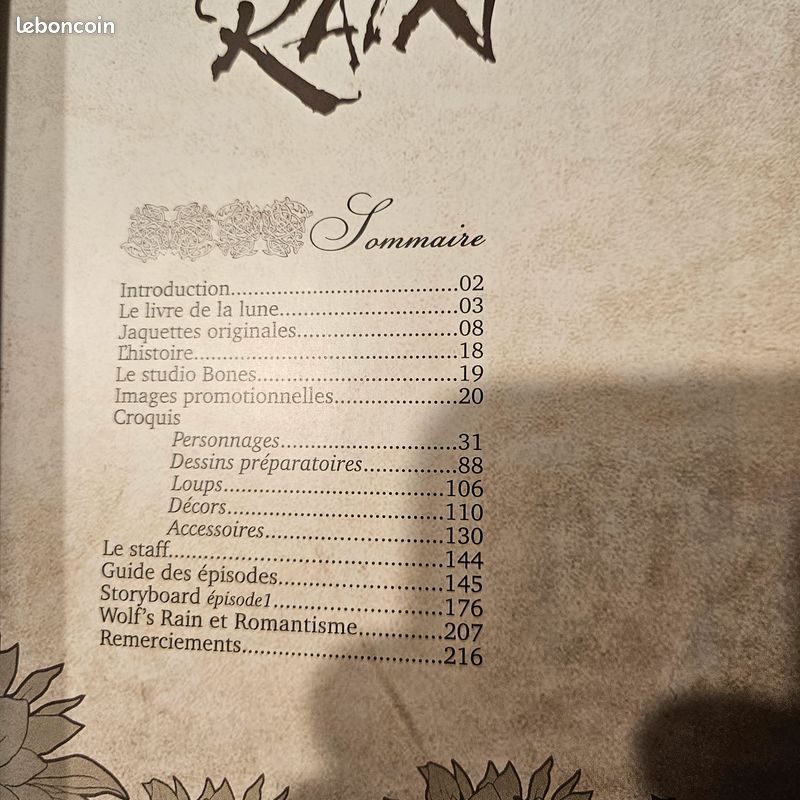 Wolf's Rain - Artbook officiel - 216 pages - Neuf - Studio Bones (image 3)