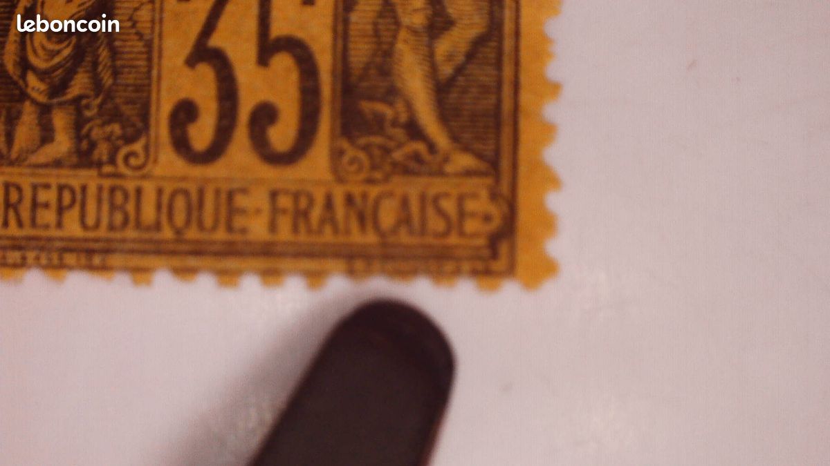 Timbre classique de France , Sage type II nuance violet noir sur orange , , neuf gomme avec charniere , dents en bas a droite , port gratuit (image 5)