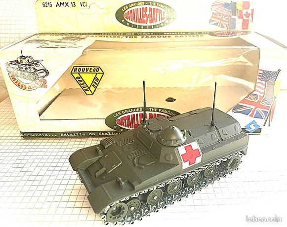 Solido Grandes Batailles 1/50 - Char AMX 13 Bi-tube Réf 6235 - Bon état