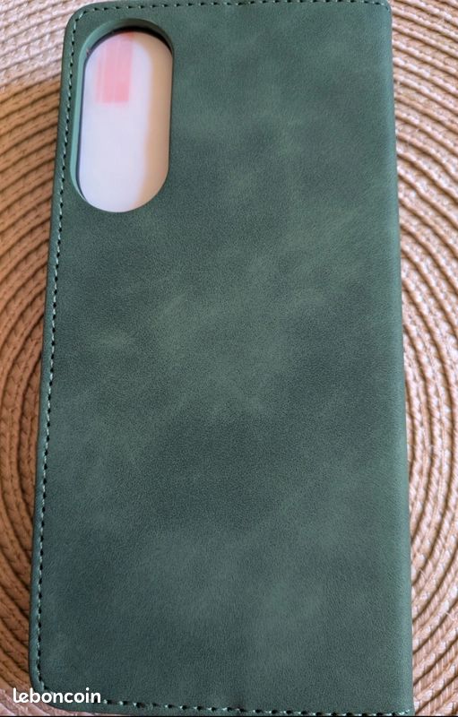 Pack Neuf : Étui Portefeuille Cuir Vert QHOHQ + Verre Trempé pour Samsung S25 Edge 5G (image 2)