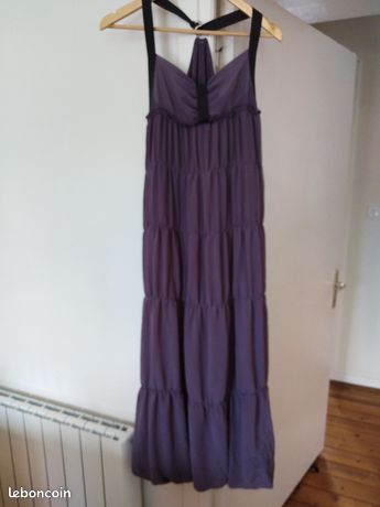 Robe D'été Cop Copine Modèle Mulan Taille 3 (40) - Violet/taupe, Coton/modal, Très Bon état