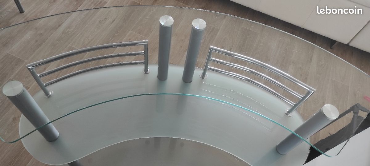 Bar en verre trempé et acier (image 3)