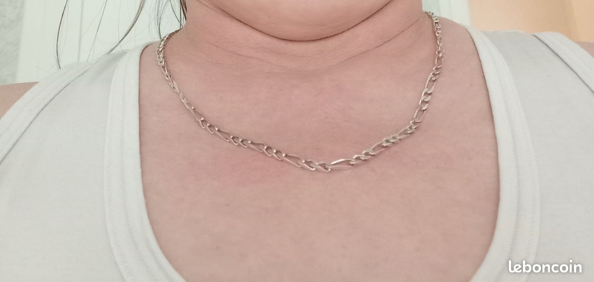 Chaine Argent Maille Cheval 45cm