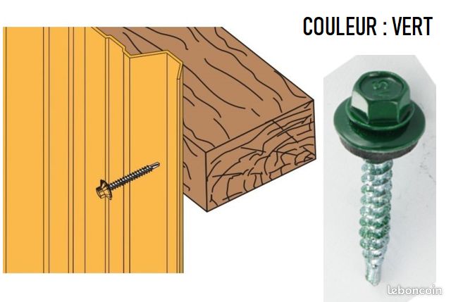 Vis bac acier bardage vert (image 1)