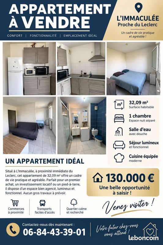 Appartement 1 pièce 32 m² · à Saint-Nazaire · 32 m² · 130 000 €