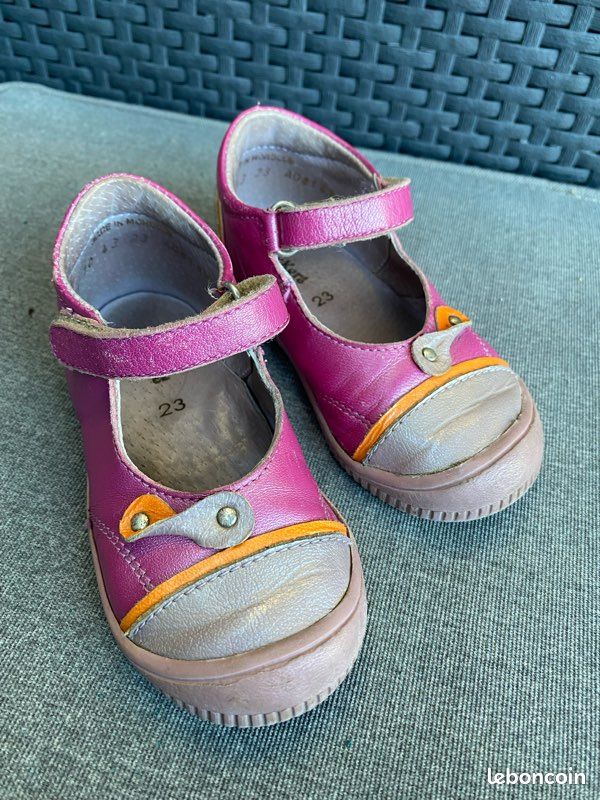 Sandales kickers bébé fille 23 cuir scratch Chaussures