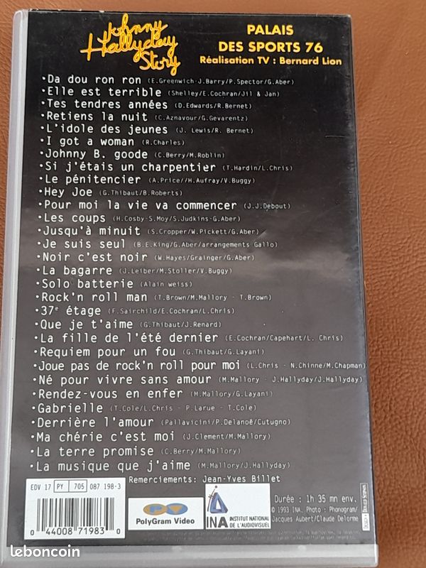 Cassette vidéo VHS " JOHNNY HALLYDAY STORY " (image 2)