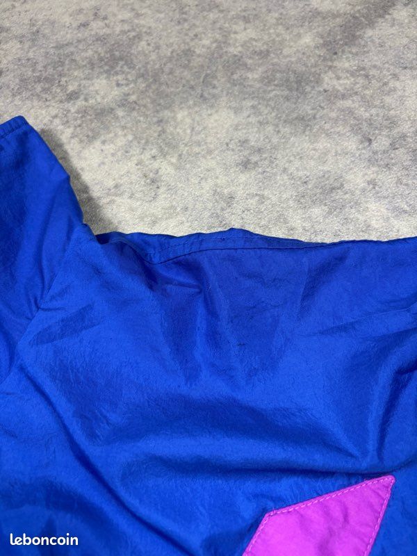 Veste Fila vintage 80s bleu coupe large logo brodé - XL (image 9)