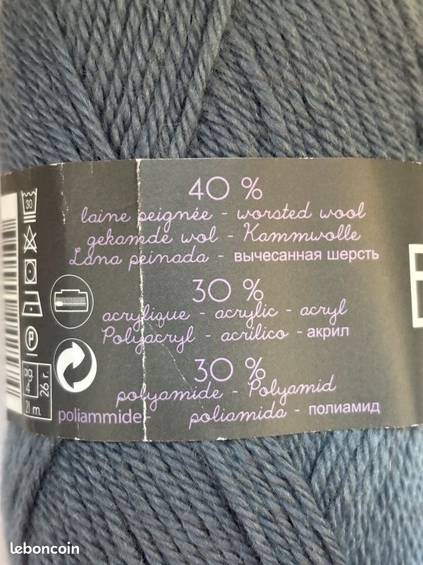 Lot De 10 Pelotes De Laine Gris Anthracite - Grosse Laine, Fabriqué En France