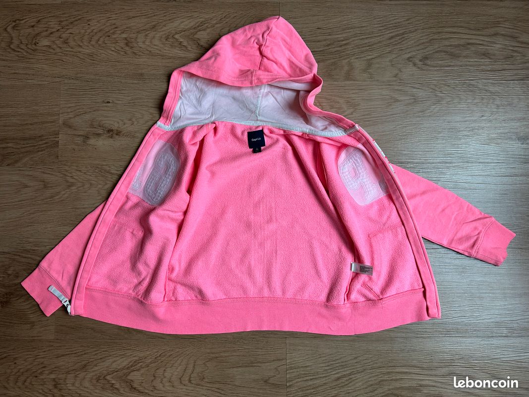 Sweat zippé paillettes à capuche vieux rose bébé fille | La Halle