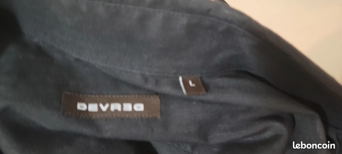 Chemise Homme Manches Courtes Noire à Carreaux Devred – Taille L