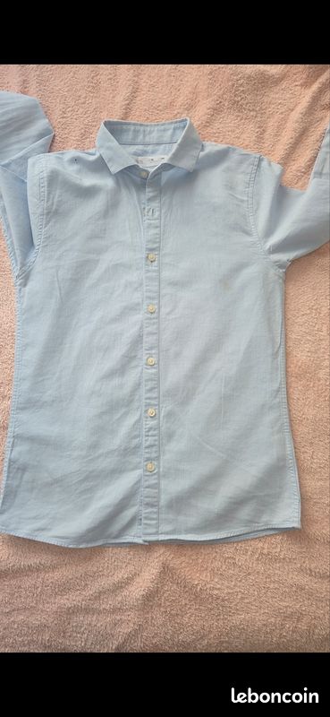 Chemise Zara Garçon 10 Ans - Bleu Clair Occasion Très Bon état