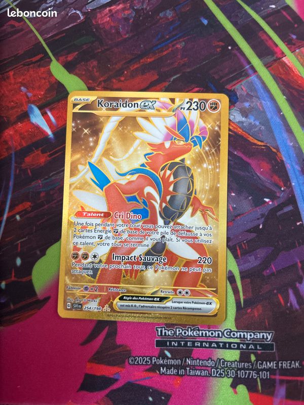 Carte Pokmon Koraidon ex gold - Collection Carte Pokmon Koraidon ex gold - Collection
