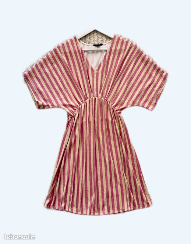 Robe courte à paillettes Rose Kiabi (image 1)