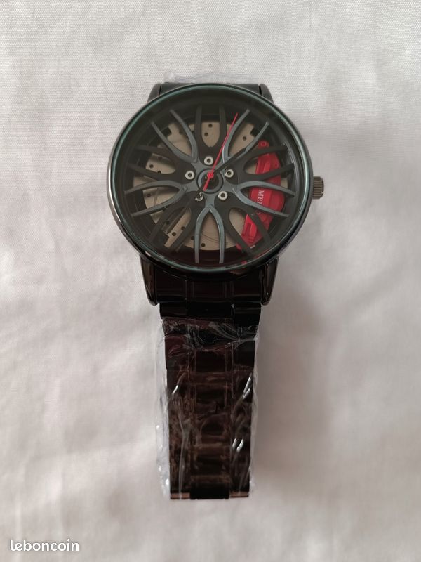 Montre noir jantes de voiture Neuve - Pour Hommes (image 1)