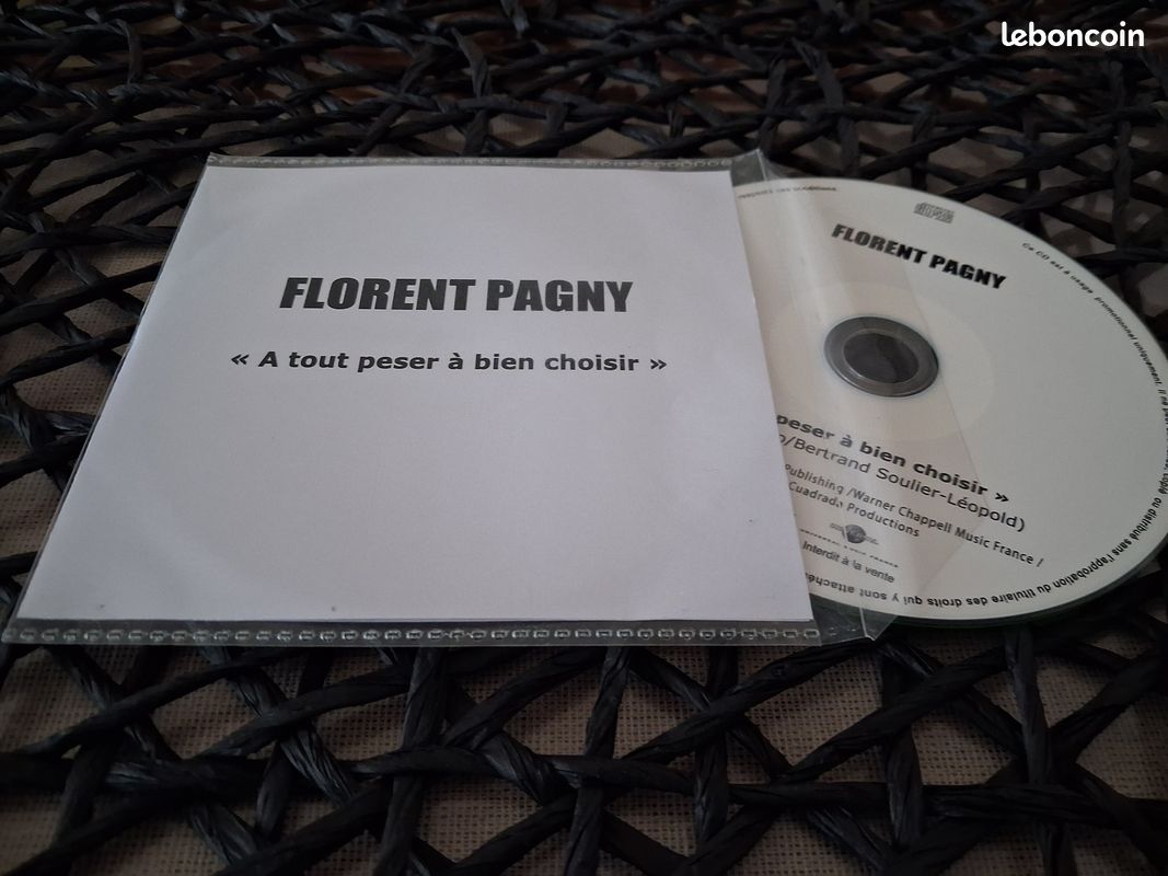 CDR SINGLE PROMO 1 TITRE Florent Pagny ‎– À Tout Peser À Bien Choisir - CD  - Musique