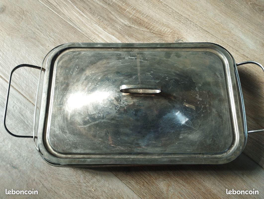 Porte-plat rectangulaire inox + Pyrex 3L avec couvercle – 39 cm (image 4)