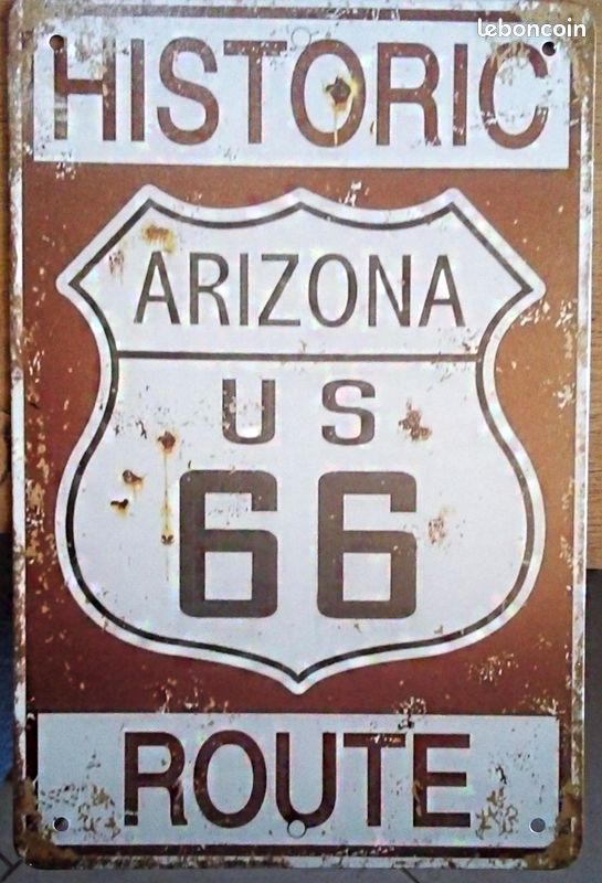 Plaque en métal 20 x 30 cm Americas Highway Route 66