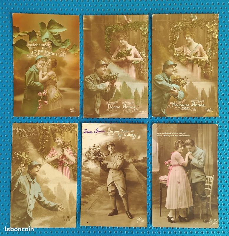 CPA CARTE POSTALE Guerre 14-18 Patriotique Amour Femme Poilu 1916 Bonne Annee EUR 3,50 - FR