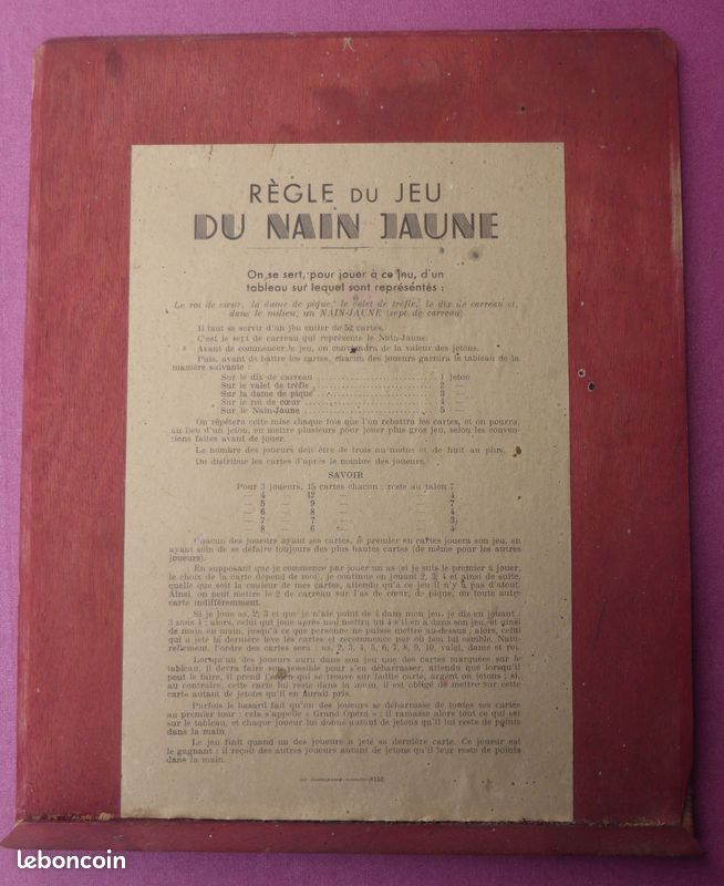 Jeu de nain jaune ancien - Collection