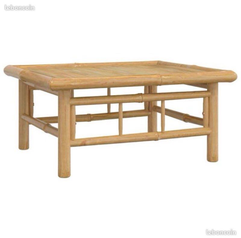 Fauteuil et petite table en bambou (image 6)