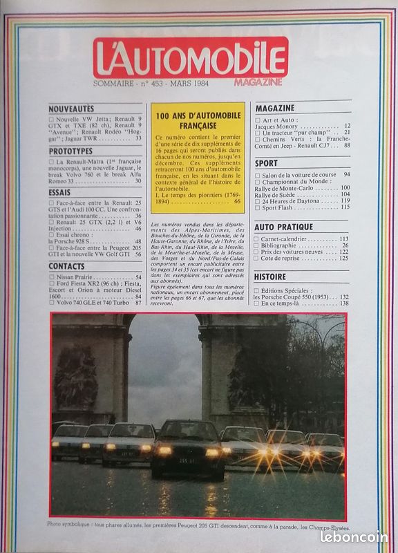 L'Automobile Magazine 453 – mars 1984 (image 2)