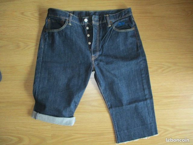 Levis 501 homme Short bermuda jeans bleu marine W/36 t/fr46
