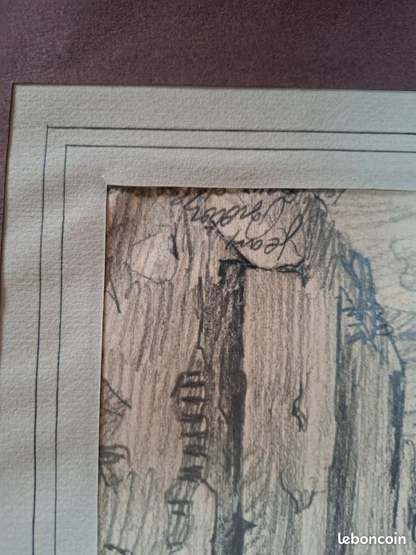 Dessin au crayon signé jean breton (image 1)