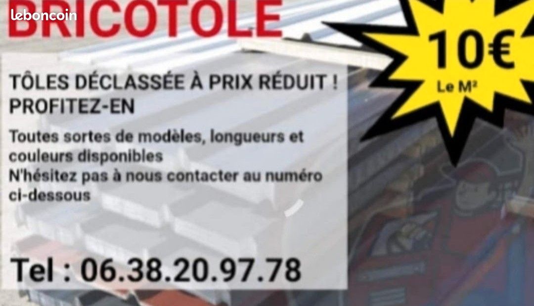 9 toles bac acier de 3 mètres = 27 m2 bardage ou toiture (image 4)