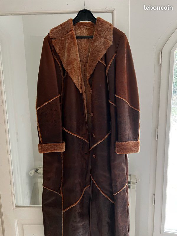 Manteau cuir et fourrure (image 1)