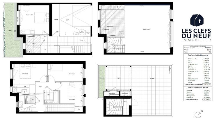 Maison a louer clichy - 5 pièce(s) - 125 m2 - Surfyn