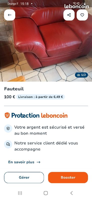 Fauteuil cuir (image 1)