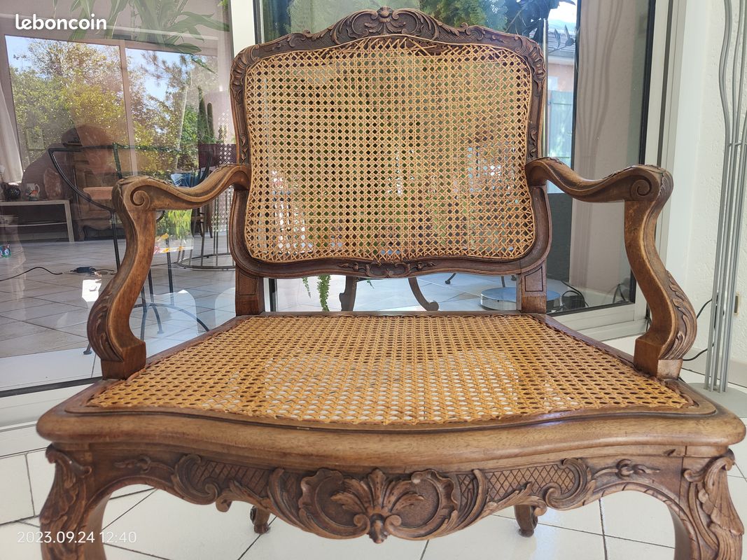 Lot de 2 fauteuils régence cannés début 19eme (image 6)