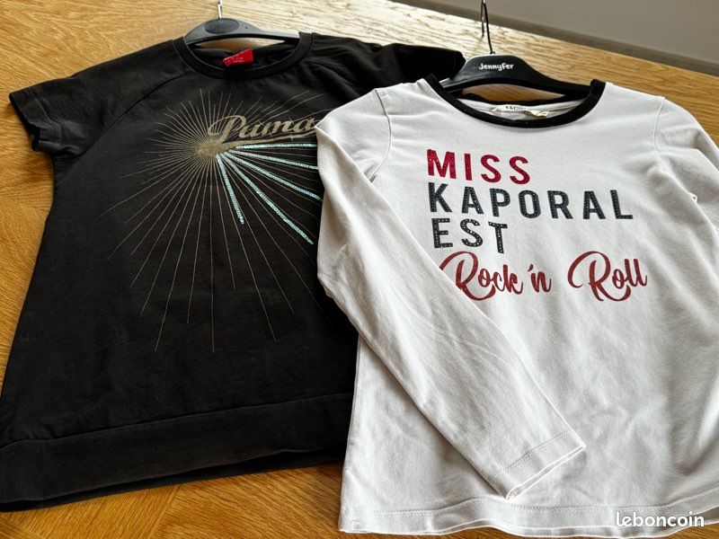 T-shirt Kaporal Pour Fille - Taille 12 Ans, Couleur Grise, Occasion Très Bon état