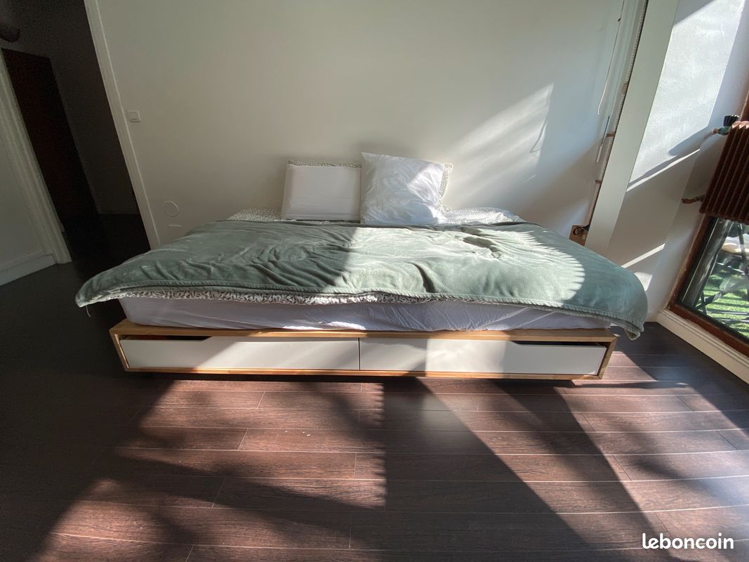 Cadre de lit MANDAL ikea + matelas VESTERÖY 140x200cm (image 2)
