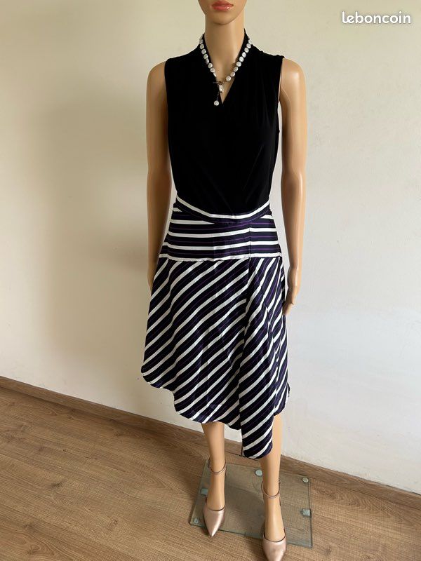 Jupe rayée asymétrique Morgan taille 38 jamais portée (taille petit) (image 3)