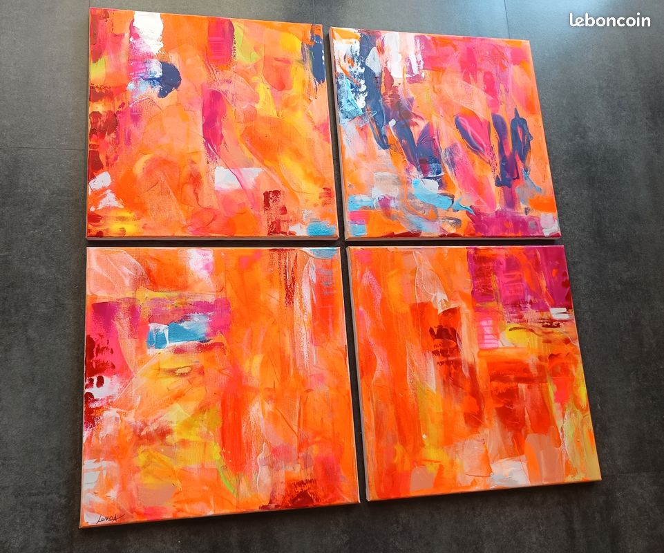 Tableau abstrait peinture sur toile (image 3)
