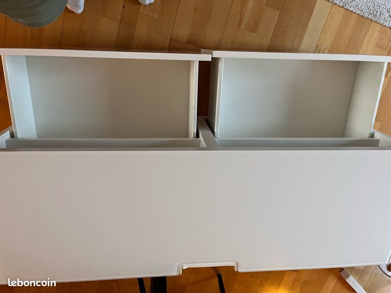 Meuble TV Blanc très bon état IKEA avec la protection de verre (image 7)