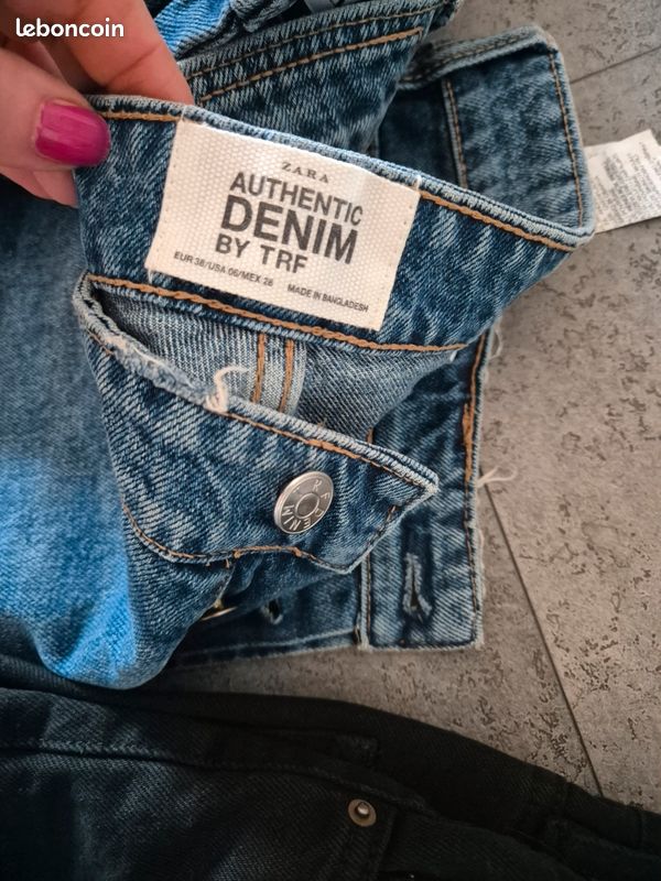 Jean Femme Zara Taille 38 (équivalent 10) - Noir, Occasion En Très Bon état